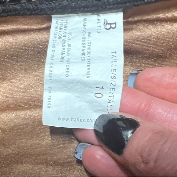 🤎🤎EUC-BALTEX BROWN CROCHET TANKINI 2 PIECE BATHING SUIT. SZ 10🤎🤎 - Picture 7 of 8